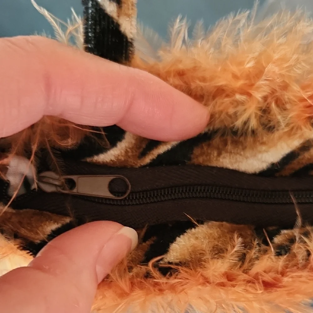 Animal Print Gift Bag with Faux Fur Trim